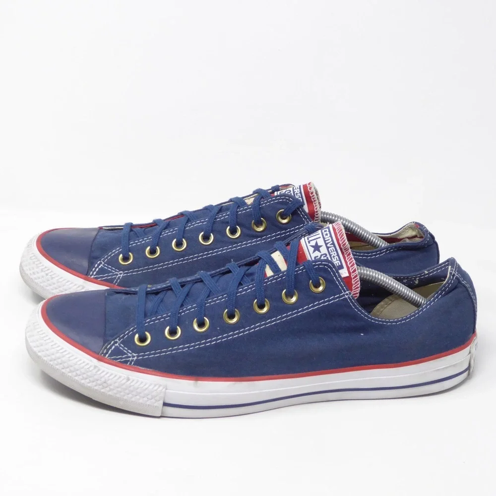 Converse Chuck Taylor All Star Low Navy Red Canvas Sneakers Shoes Mens Size 12 - Picture 4 of 9